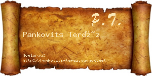 Pankovits Teréz névjegykártya